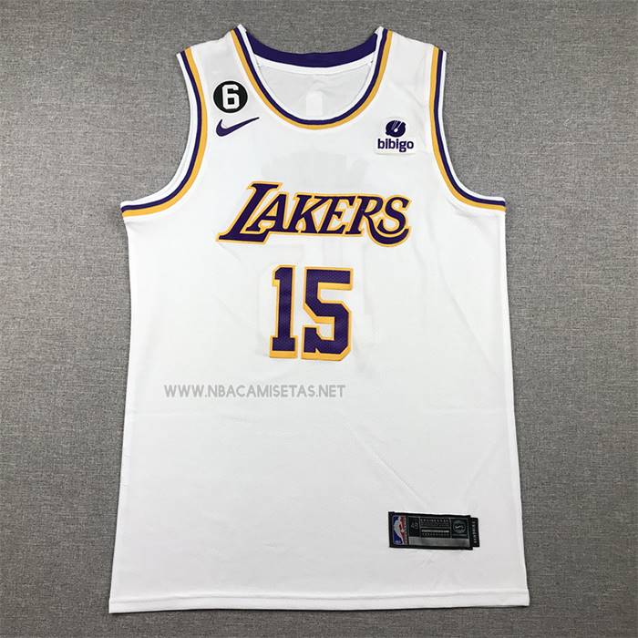 Camiseta Los Angeles Lakers Austin Reaves NO 15 Association 2022-23 Blanco